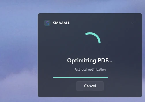 SMAAALL optimizing a PDF locally